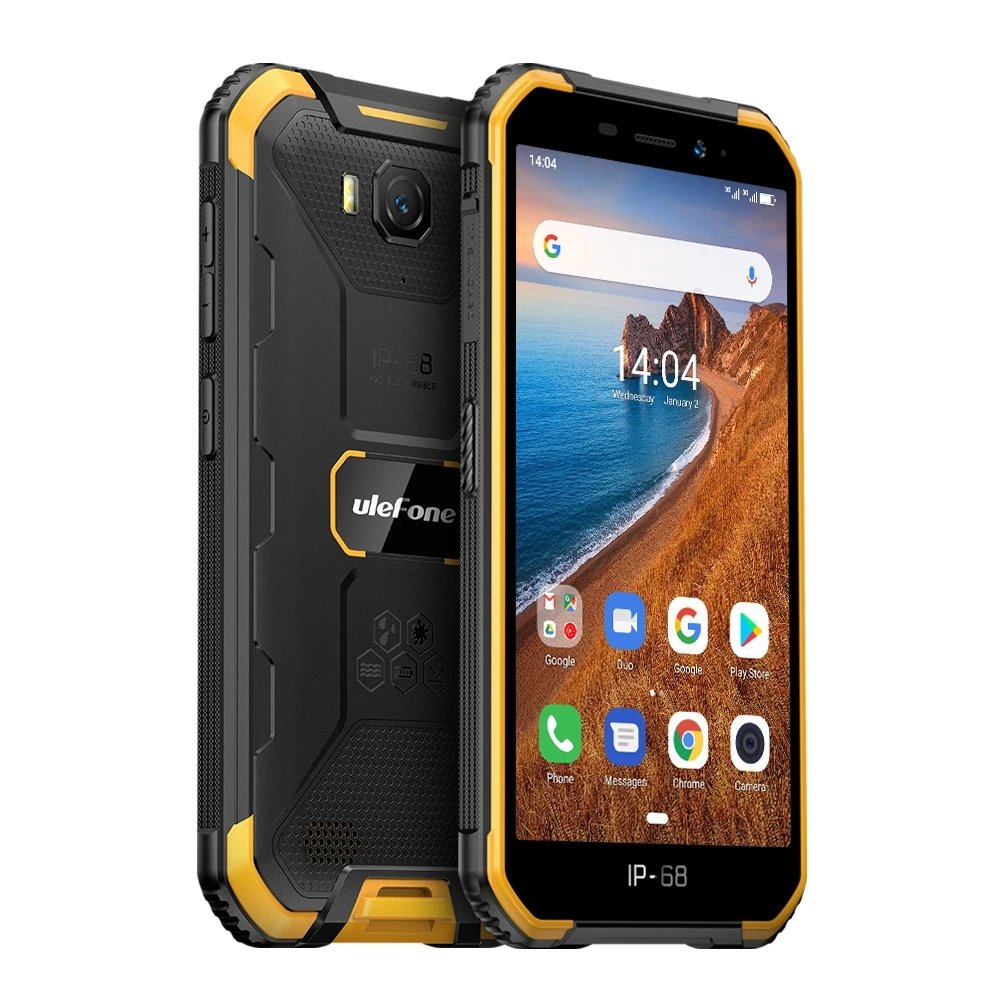 Armor X6 IP68 Rugged Waterproof Mobile Phone 5" Android 9.0 MTK6580A/W Quad Core 2GB+16GB Face ID 4000mAh 3G Smartphone